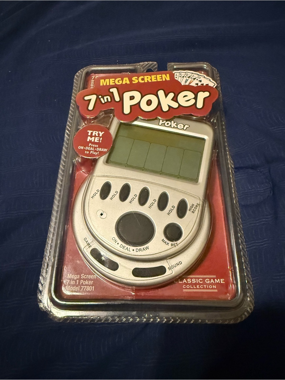 Mega Screen 7 In 1 Poker Hand Held Video Electronic Game 77801 New & Sealed